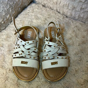 DKNY Girls Cassie Laser White Straps Sandals Size 11